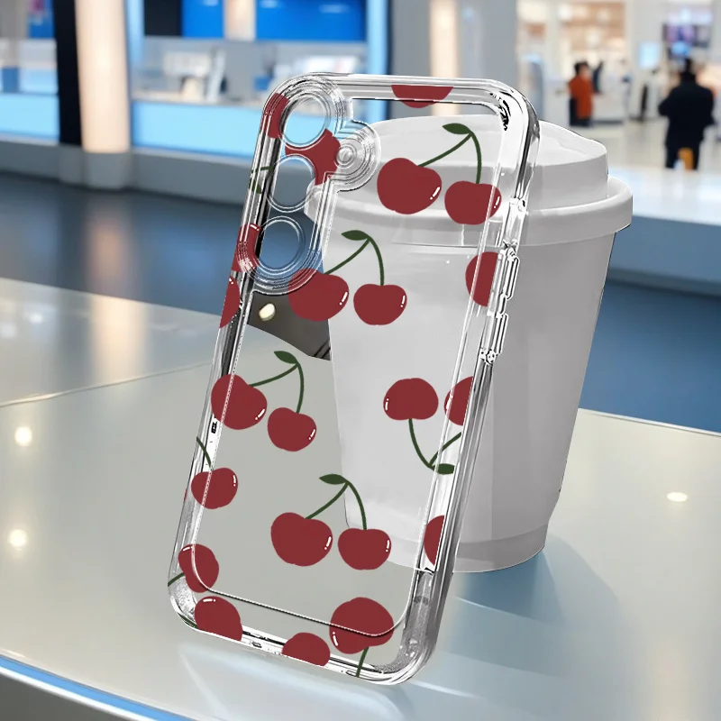 Etui Cherry Painted Case dla Samsung A56 A55 5G A 56 A54 A53 A52 A52S A51 A36 A35 A34 A33 A16 A15 A14 A26 A25…