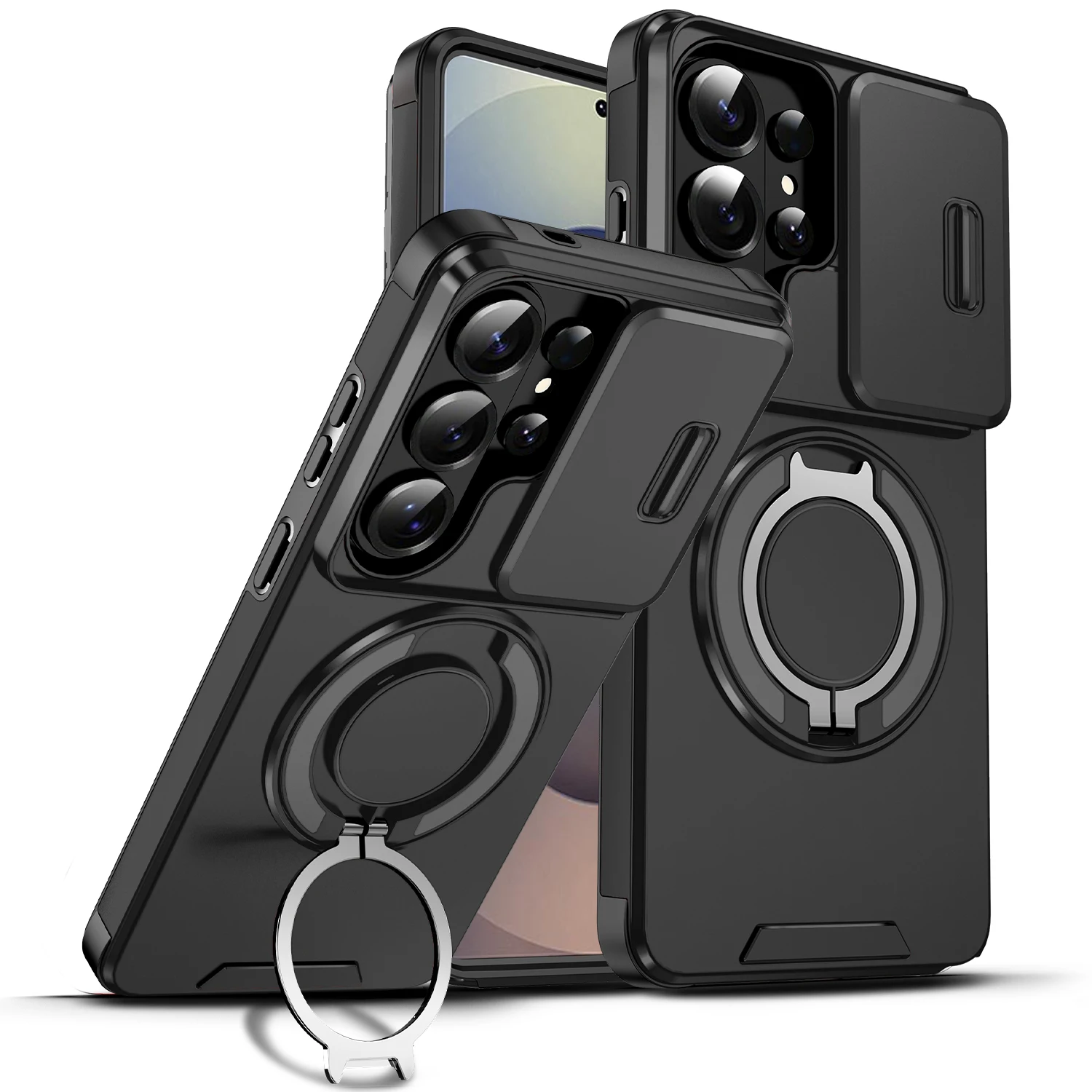 Etui do Samsunga S26 Ultra Galaxy S25 S24 Ultra z magnetycznym pierścieniem, pancerne, z przesuwaną osłoną na… Etui do Samsunga S26 Ultra Galaxy S25 S24 Ultra z magnetycznym pierścieniem, pancerne, z przesuwaną osłoną na…