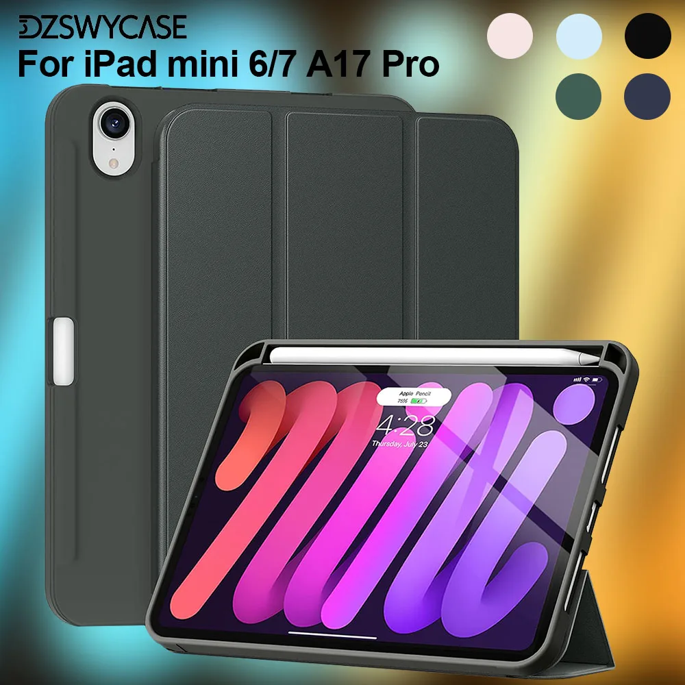 Etui na iPad Mini 7 A17 Pro 2024, etui na iPad Mini 6 2021 z uchwytem na rysik, pokrowiec na iPad Mini 7/6…