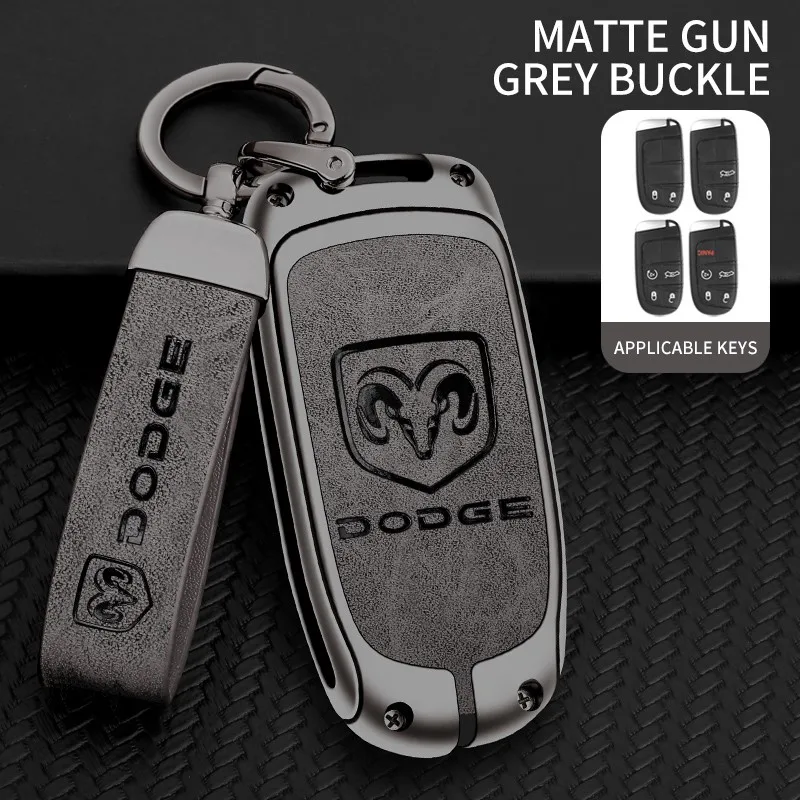 Etui na kluczyk samochodowy ze stopu cynku i skóry do Dodge Ram 1500 Journey Charger Dart Challenger Durango… Etui na kluczyk samochodowy ze stopu cynku i skóry do Dodge Ram 1500 Journey Charger Dart Challenger Durango…