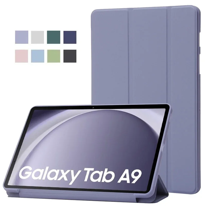 Etui na tablet Samsung Tab A9 8.7 cala, składane na trzy części, z miękkiego PU skóry, z podstawką, Coque na…
