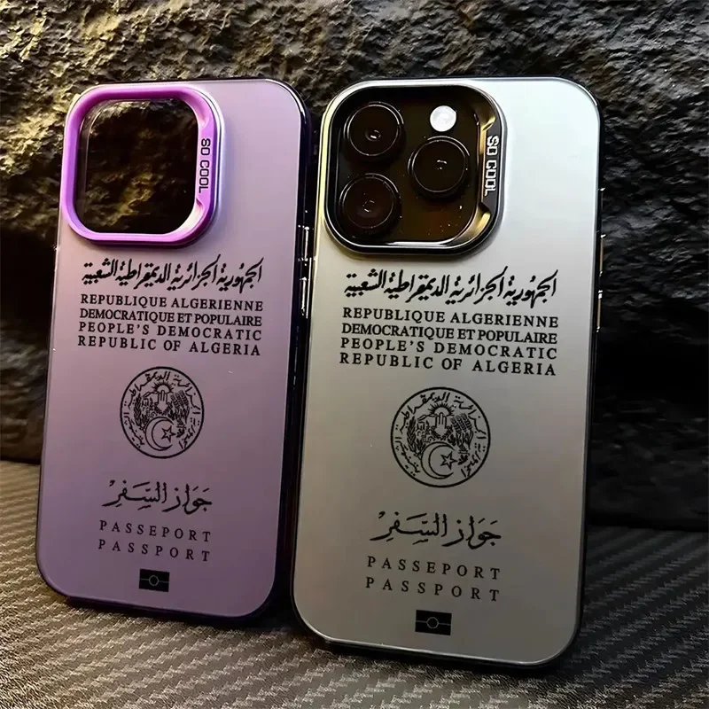 Etui na telefon Algeria Passport do iPhone 16 14 17 Air Pro Max 15Plus 11 13 12 16e XS XR Candy Matte Letter… Etui na telefon Algeria Passport do iPhone 16 14 17 Air Pro Max 15Plus 11 13 12 16e XS XR Candy Matte Letter…
