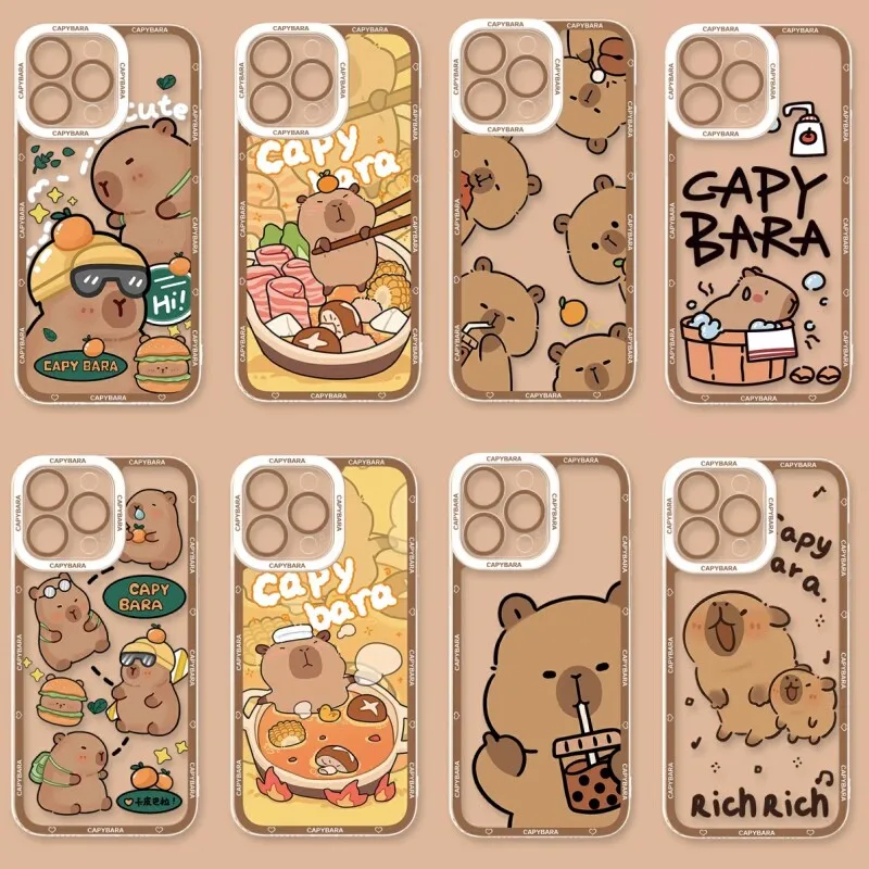 Etui na telefon Cartoon Cute Capybara do iPhone’a 15 Pro Max 14 11 12 13 Mini XR XS 7 8 6 6S Plus SE 2020 2022… Etui na telefon Cartoon Cute Capybara do iPhone’a 15 Pro Max 14 11 12 13 Mini XR XS 7 8 6 6S Plus SE 2020 2022…