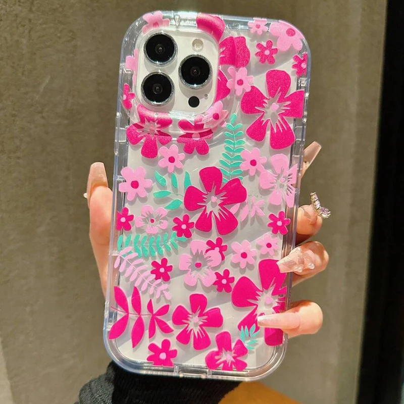 Etui na telefon Flower Summer Pink Floral do iPhone 13 11 12 14 15 16 17 Air Pro Max 16E 7 8 15 16 Plus…
