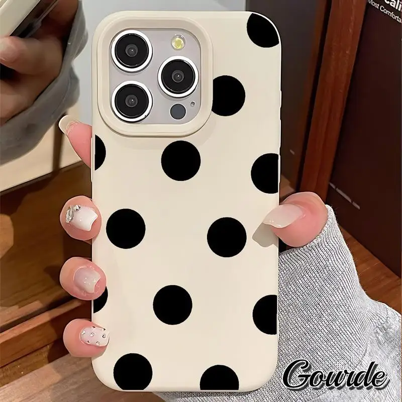 Etui na telefon Gourde Simple Polka Dots Pattern do iPhone’a 16 15 14 12 13 11 Pro Max iPhone 17 Pro Max…