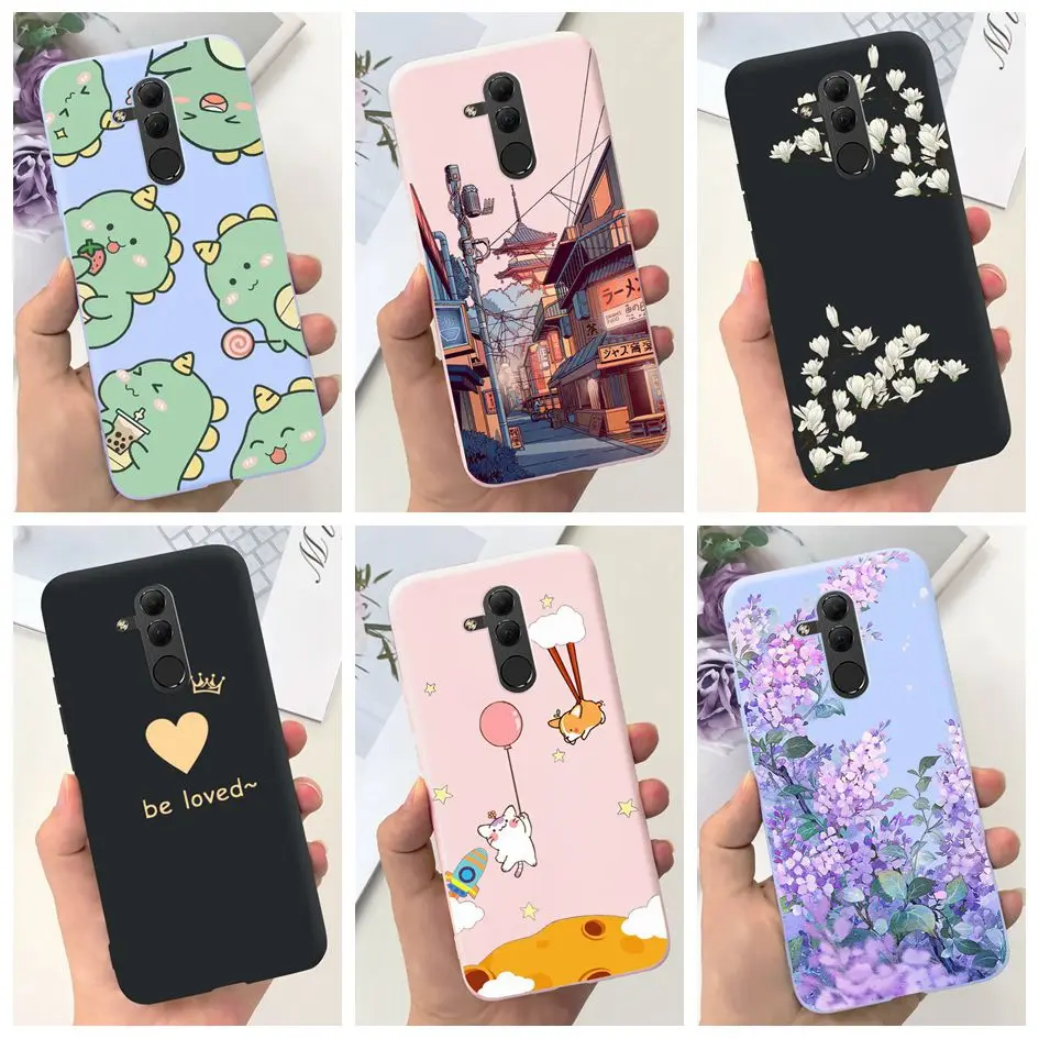 Etui na telefon Huawei Mate 20 Lite SNE-LX1 SNE-LX2 SNE-LX3 Protect Cover Popular Flower Soft Silicone Funda…