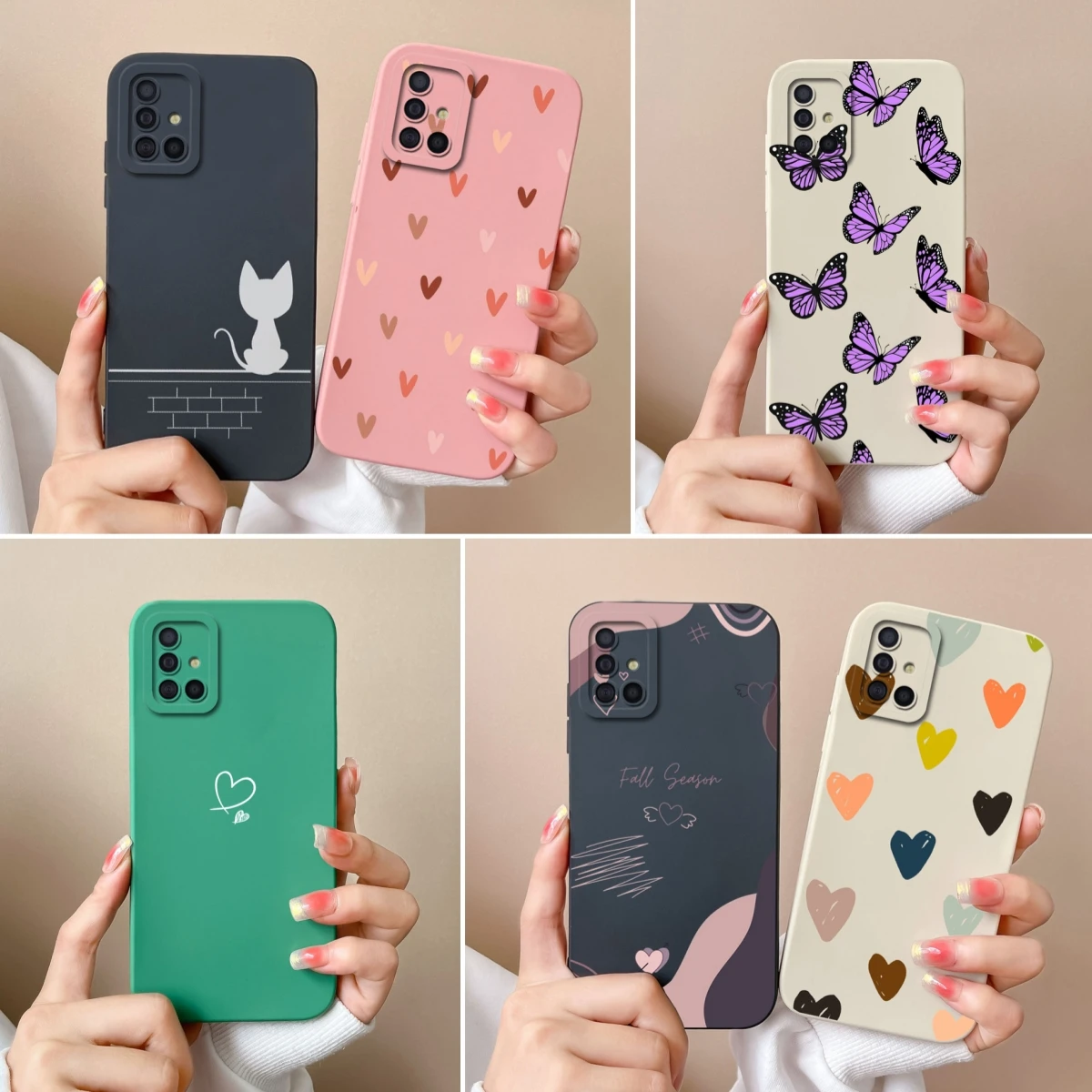 Etui na telefon Samsung A51 A71 A31 Simple Heart Liquid Silicone Camera Protection Back Cover dla Samsung… Etui na telefon Samsung A51 A71 A31 Simple Heart Liquid Silicone Camera Protection Back Cover dla Samsung…
