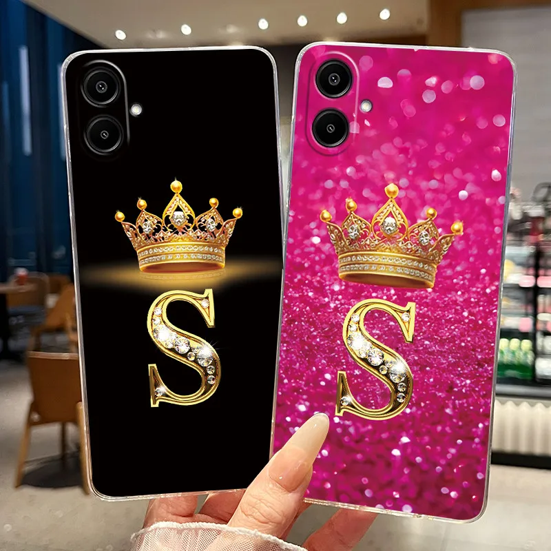 Etui na telefon Samsung Galaxy A07 M07 F07 F70e 4G 5G, przezroczyste, miękkie TPU, modne, z koroną, literą… Etui na telefon Samsung Galaxy A07 M07 F07 F70e 4G 5G, przezroczyste, miękkie TPU, modne, z koroną, literą…