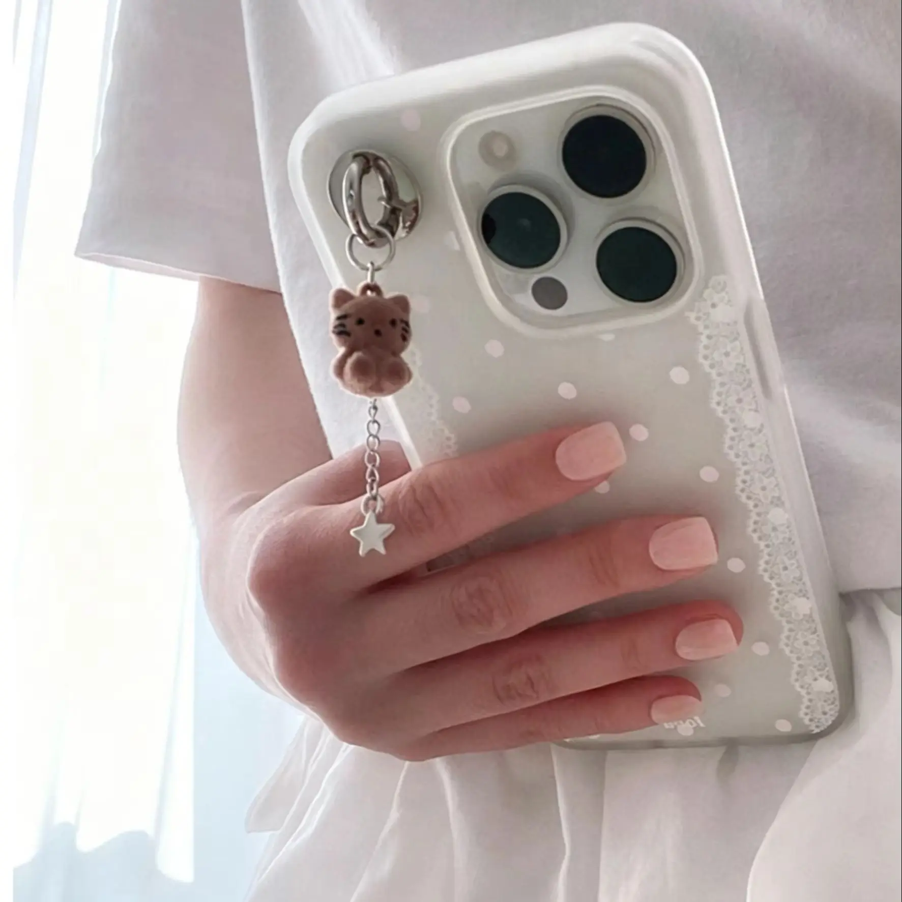 Etui na telefon z koronkowym brzegiem, efektem matowym i motywem kota w stylu Y2K, koreański styl Ins, do… Etui na telefon z koronkowym brzegiem, efektem matowym i motywem kota w stylu Y2K, koreański styl Ins, do…