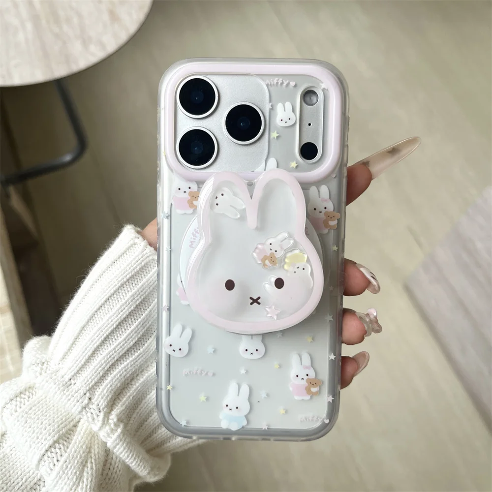 Etui na telefon z magnetycznym stojakiem w stylu koreańskim INS, z motywem króliczka, na iPhone 17 Pro 13 14… Etui na telefon z magnetycznym stojakiem w stylu koreańskim INS, z motywem króliczka, na iPhone 17 Pro 13 14…