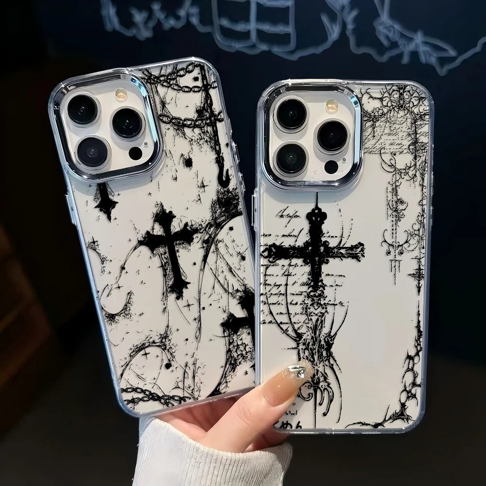 Etui na telefon z motywem mrocznego, gotyckiego krzyża dla iPhone 17 16e 16 15 14 13 12 11 Pro Max X 8 7 Air… Etui na telefon z motywem mrocznego, gotyckiego krzyża dla iPhone 17 16e 16 15 14 13 12 11 Pro Max X 8 7 Air…