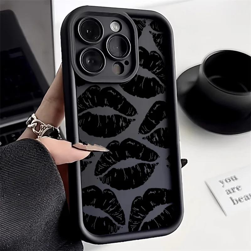 Etui na telefon z nadrukiem czarnych ust, miękkie, matowe, do Samsung Galaxy A16 S24 S25 Ultra S26 S23 FE A17… Etui na telefon z nadrukiem czarnych ust, miękkie, matowe, do Samsung Galaxy A16 S24 S25 Ultra S26 S23 FE A17…