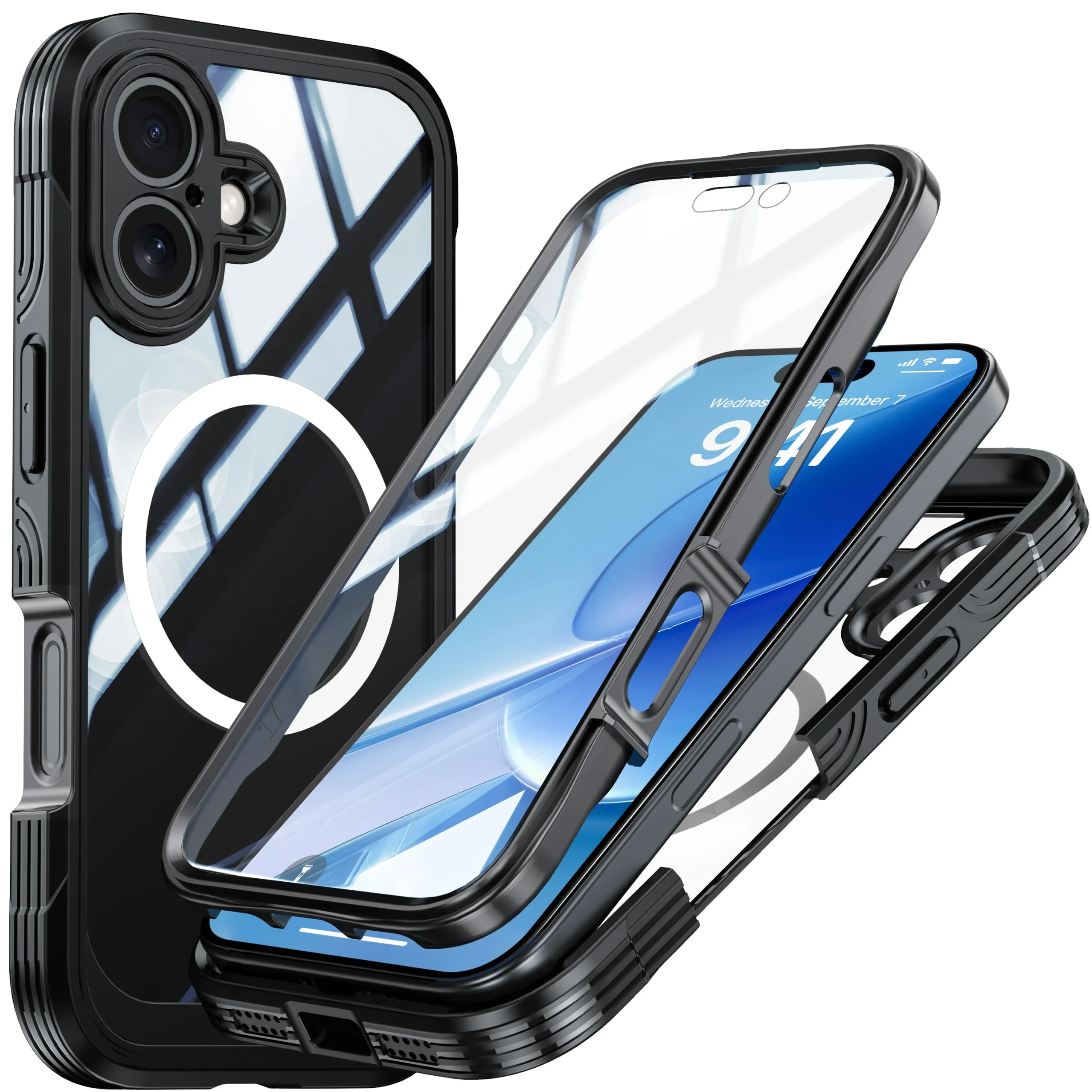 Etui na telefon z pełnym pokryciem 360 stopni, pasujące do iPhone 17E/17 Pro Max/16/15/14, odporne na wstrząsy…