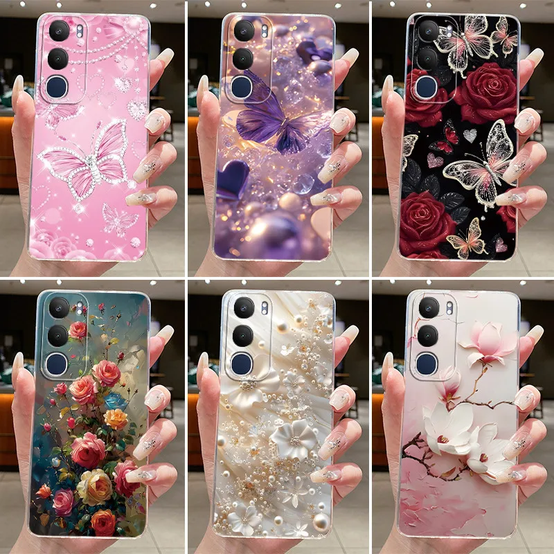 Etui na Vivo Y29 5G V2420, Vivo Y19s V2419, Przezroczyste Luksusowe Etui z Motywem Motyli, Kwiatów, w Stylu… Etui na Vivo Y29 5G V2420, Vivo Y19s V2419, Przezroczyste Luksusowe Etui z Motywem Motyli, Kwiatów, w Stylu…
