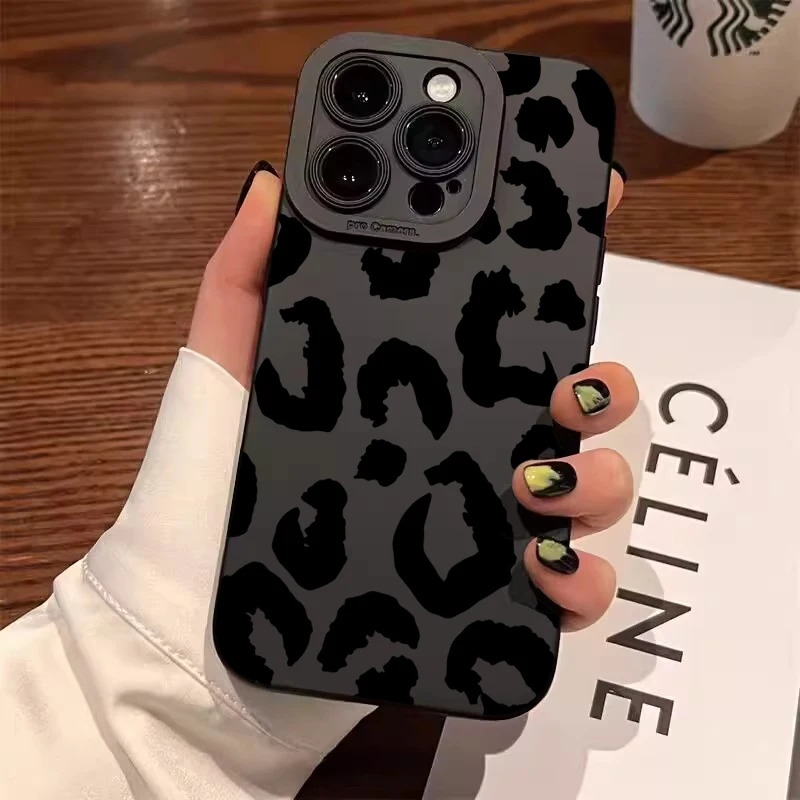 Etui ochronne na telefon z motywem leoparda na iPhone 16, iPhone 17 Air, 15, 14, 13, 12, 11 Pro Max, 16E, XS…