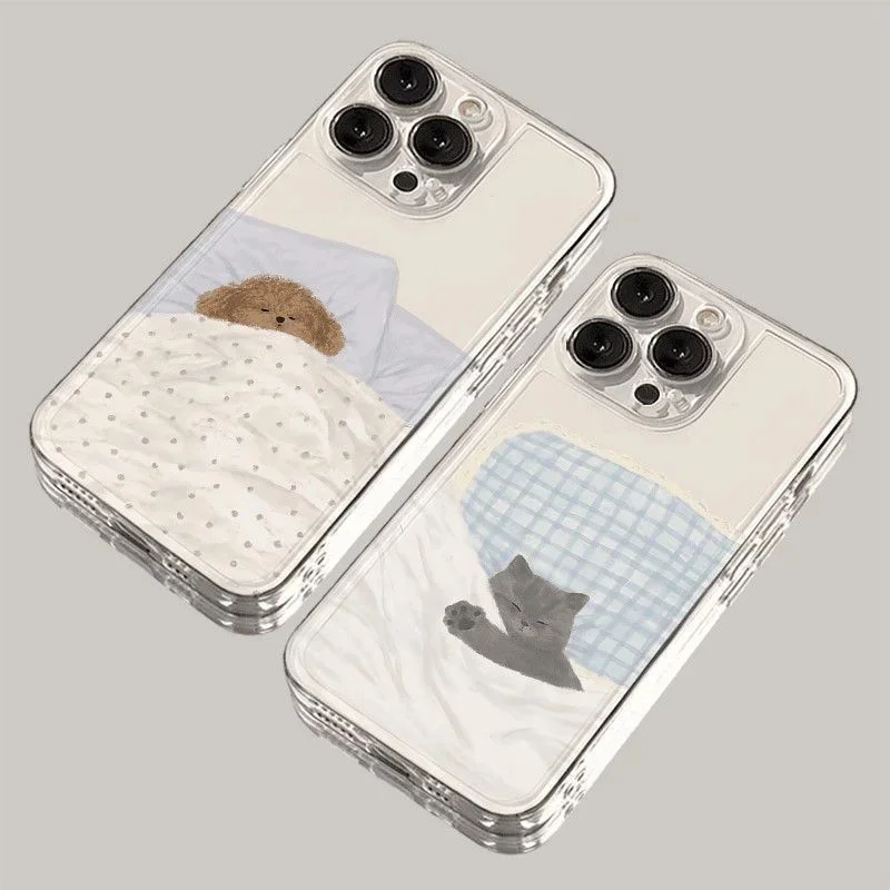 Etui z uroczym motywem kreskówkowym z kotem i psem dla Samsung Galaxy S26 S25 Ultra S23 S22 Plus S24 FE A17…