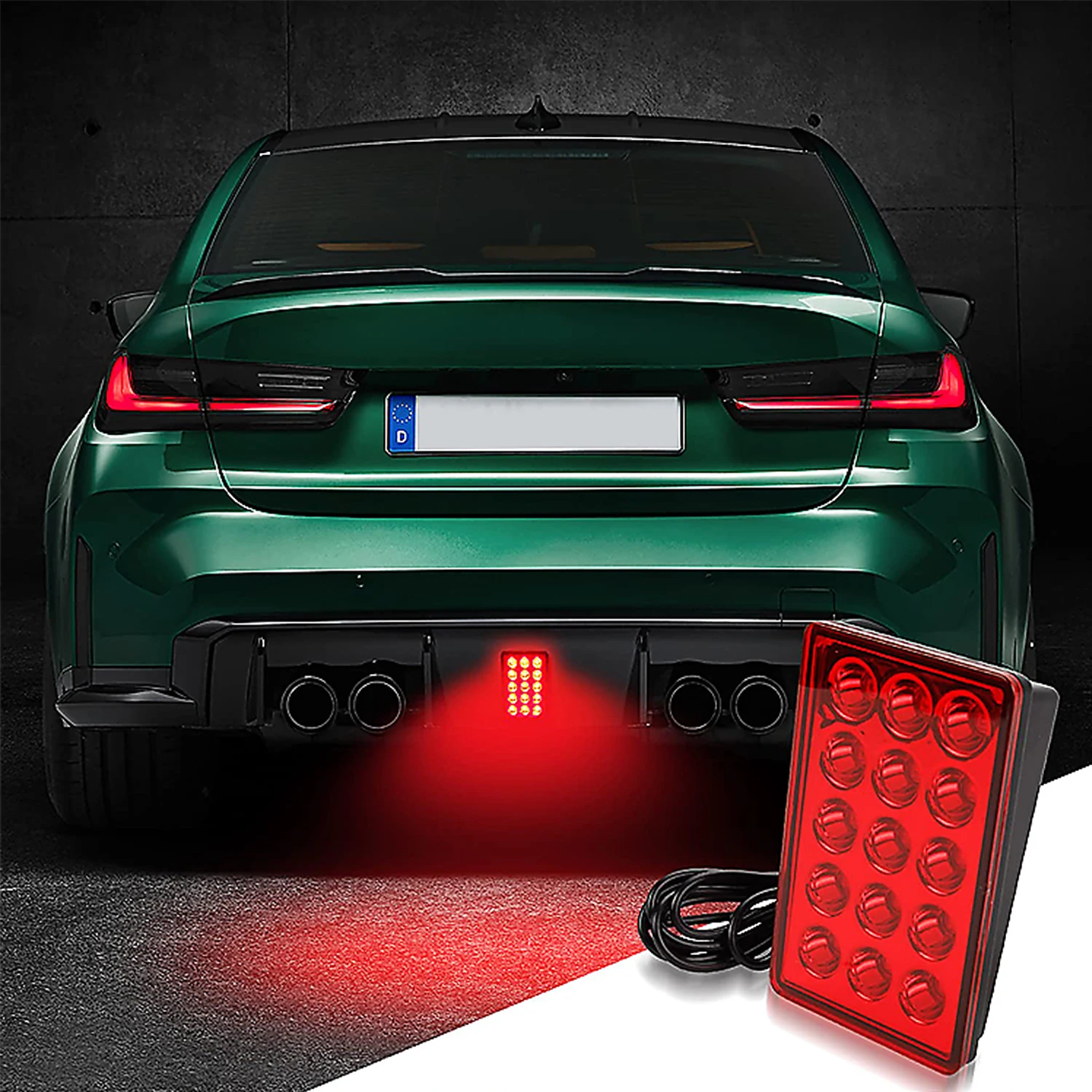F1 Style Led Brake Pilot Lights 12V 15led Rear Tail Lights Auto Flash Warning Reverse Stop Safety Signal Lamps…