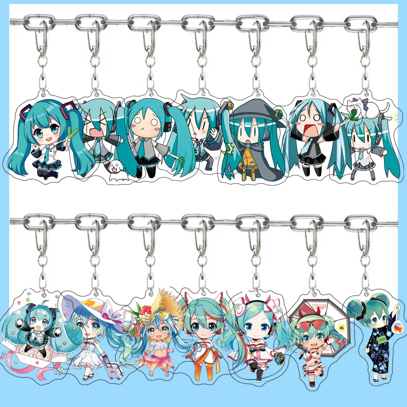 Figurka akrylowa Hatsune Miku Anime, uroczy brelok do torby, zawieszka do kluczy, ozdoba do samochodu, prezent…