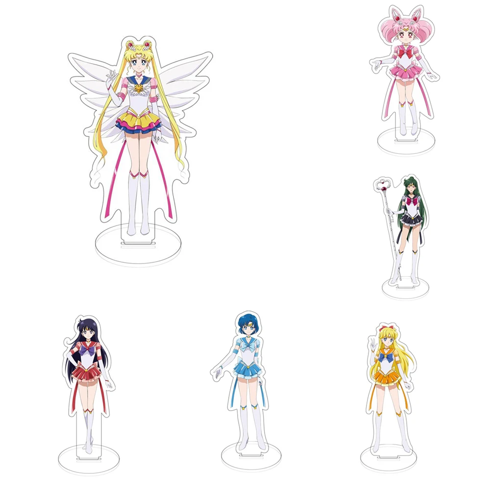 Figurka Akrylowa Sailor Moon Chibiusa Anime, Model Stojący, Dekoracja na Biurko, Breloczek dla Przyjaciół…