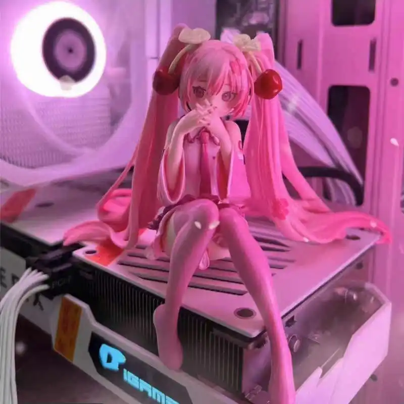 Figurka anime Hatsune Miku w różowej sukience, model figurki akcji, zabawki, dekoracja z różowego PVC z… Figurka anime Hatsune Miku w różowej sukience, model figurki akcji, zabawki, dekoracja z różowego PVC z…
