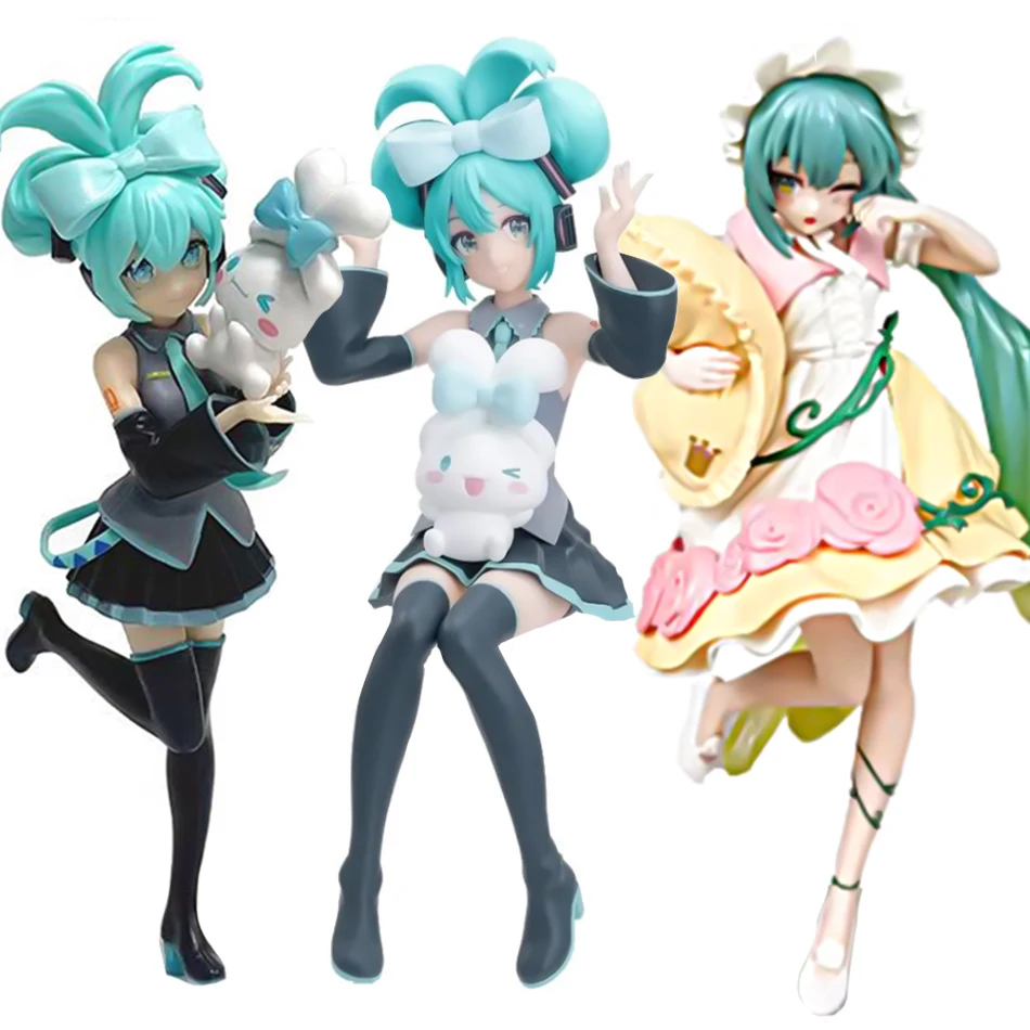 Figurka Anime Hatsune Miku X Cinnamoroll Wróżka Lustro Śpiąca Królewna Ozdoby Samochodowe Model PVC Zabawka…