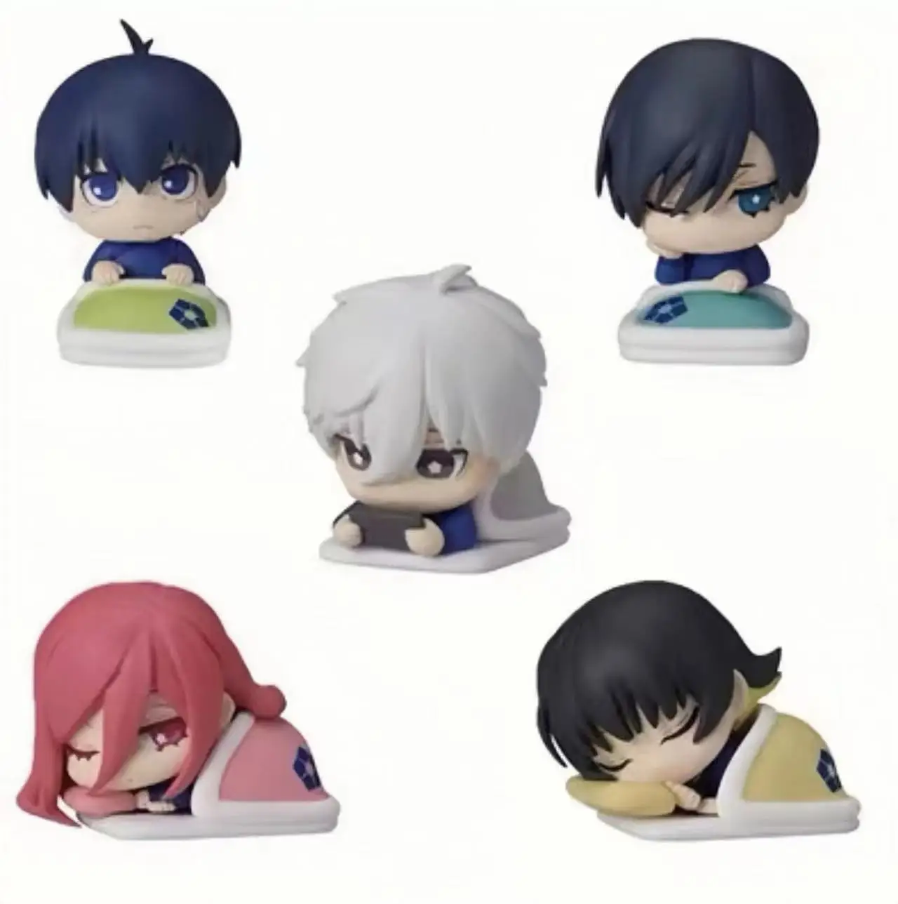 Figurka z niebieskim zamkiem Sleep Gacha urocza ozdoba z kreskówek Isagi Yoichi Chigiri Hyoma Nagi Seishiro…