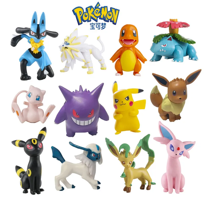 Figurki Anime Pokemon Gengar Pikachu Eevee Greninja Mewtwo Pocket Monster Figurki Modelowe Zabawki Akcji…