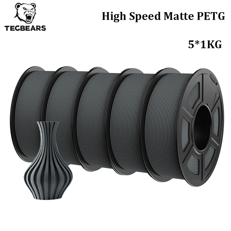 Filament 3D TECBEARS High Speed Matte PETG 1.75mm 5KG PETG 600mm/s, czysto zwinięty, wielokolorowy, materiały… Filament 3D TECBEARS High Speed Matte PETG 1.75mm 5KG PETG 600mm/s, czysto zwinięty, wielokolorowy, materiały…