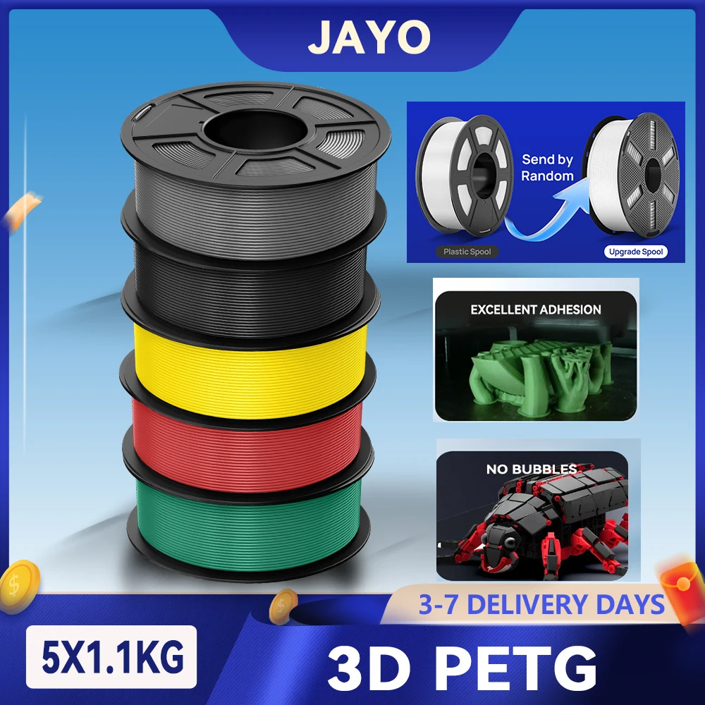 Filament do drukarki 3D JAYO 5.5KG PETG 1.75mm, 100% bez pęcherzyków, nietoksyczny materiał do druku 3D PETG… Filament do drukarki 3D JAYO 5.5KG PETG 1.75mm, 100% bez pęcherzyków, nietoksyczny materiał do druku 3D PETG…