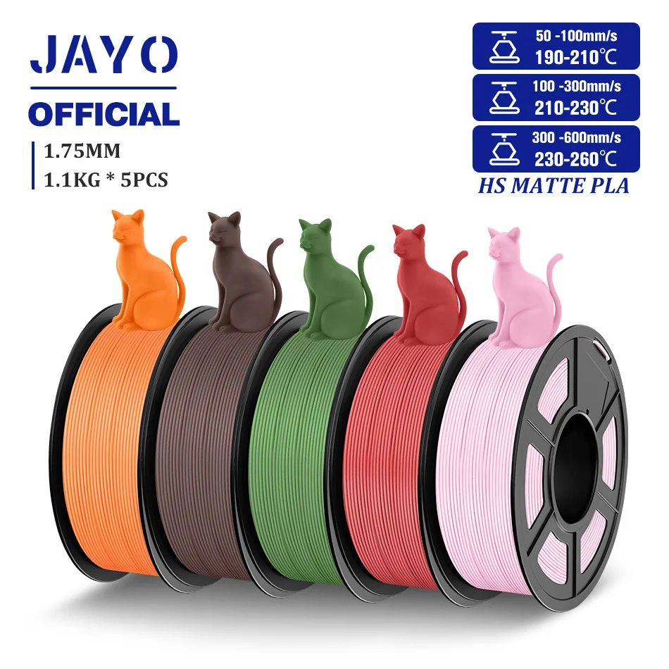 Filament do drukarki 3D JAYO High Speed PLA Matte 1.75mm, klasyczny filament PLA, 5 rolek/zestaw, wysoka… Filament do drukarki 3D JAYO High Speed PLA Matte 1.75mm, klasyczny filament PLA, 5 rolek/zestaw, wysoka…