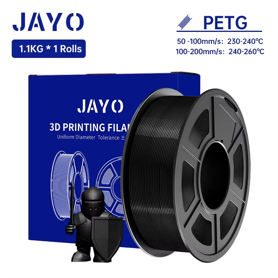 Filament do drukarki 3D JAYO PETG Clear 1.75 ±0.02mm 1.1kg/rolka, wysoka wytrzymałość, schludnie nawinięty… Filament do drukarki 3D JAYO PETG Clear 1.75 ±0.02mm 1.1kg/rolka, wysoka wytrzymałość, schludnie nawinięty…