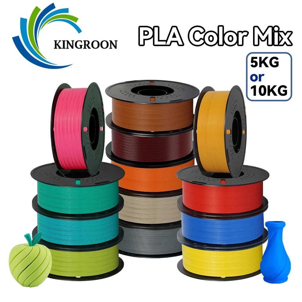 Filament do drukarki 3D KINGROON PLA 1.75mm, materiały do druku 3D PLA, 5 rolek, mieszanka kolorów, schludnie… Filament do drukarki 3D KINGROON PLA 1.75mm, materiały do druku 3D PLA, 5 rolek, mieszanka kolorów, schludnie…