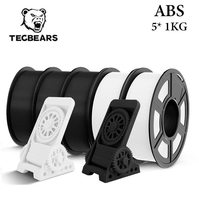 Filament do drukarki 3D TECBEARS ABS, 5 rolek, 5 kg, 1,75 mm ±0,02 mm, czarno-biały zestaw filamentów, bez… Filament do drukarki 3D TECBEARS ABS, 5 rolek, 5 kg, 1,75 mm ±0,02 mm, czarno-biały zestaw filamentów, bez…