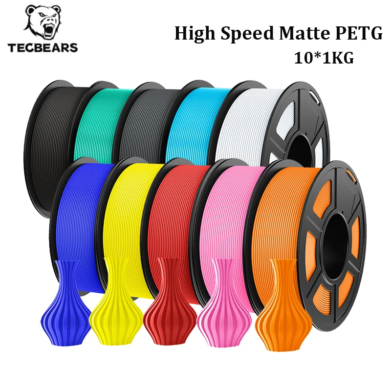 Filament do drukarki 3D TECBEARS, szybki, matowy PETG 1.75mm 10KG, PETG bez pęcherzyków, gładkie drukowanie… Filament do drukarki 3D TECBEARS, szybki, matowy PETG 1.75mm 10KG, PETG bez pęcherzyków, gładkie drukowanie…
