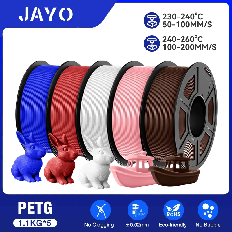 Filament JAYO petg 5 rolek Mieszane kolory Filament do drukarek 3D 1,75 mm 100% bez pęcherzyków FDM Materiały…