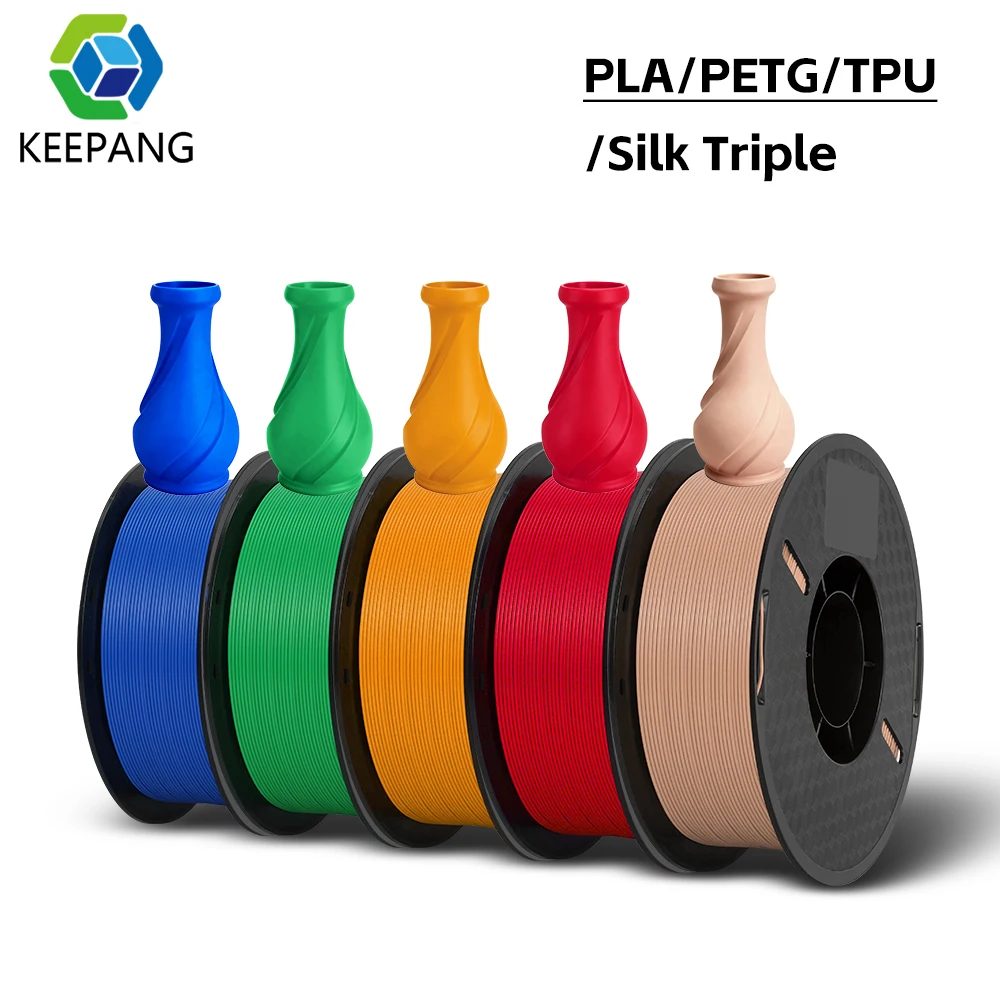 Filament KEEPANG 3D PLA/PETG/Silk PLA/TPU 1.75mm 5 rolek, mieszanka kolorów, starannie nawinięty, materiał do…