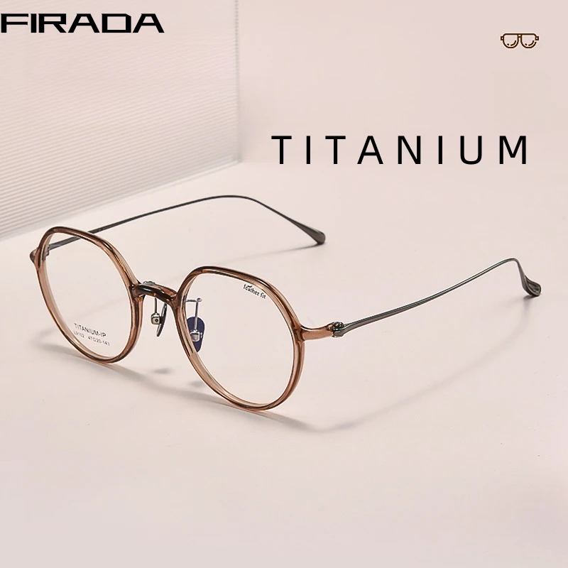 FIRADA Fashion Ultra Light Glasses Vintage Titanium Transparent Eyewear Luksusowe oprawki do okularów…