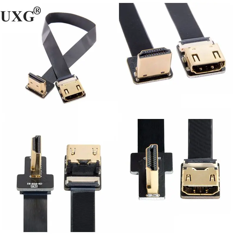 FPV Micro Mini HDMI-compat 90 Degree Connector FPC Flexible Flat HD Ribbon Cable FFC Pitch 20pin For Drone…