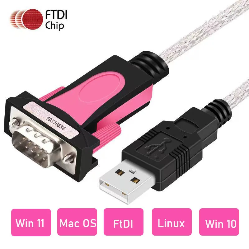 FTDI Kabel USB do RS232 męski DB9 Adapter portu szeregowego COM Układ FTDI Kabel konwertera USB R232 Windows…