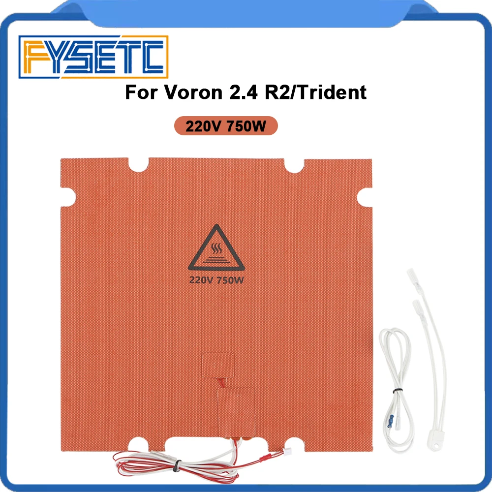 FYSETC 300*300 350*350mm Perforated Silicone Heated Bed Heating Pad 220V 750W/1000W 3D Printer Silicone Heater