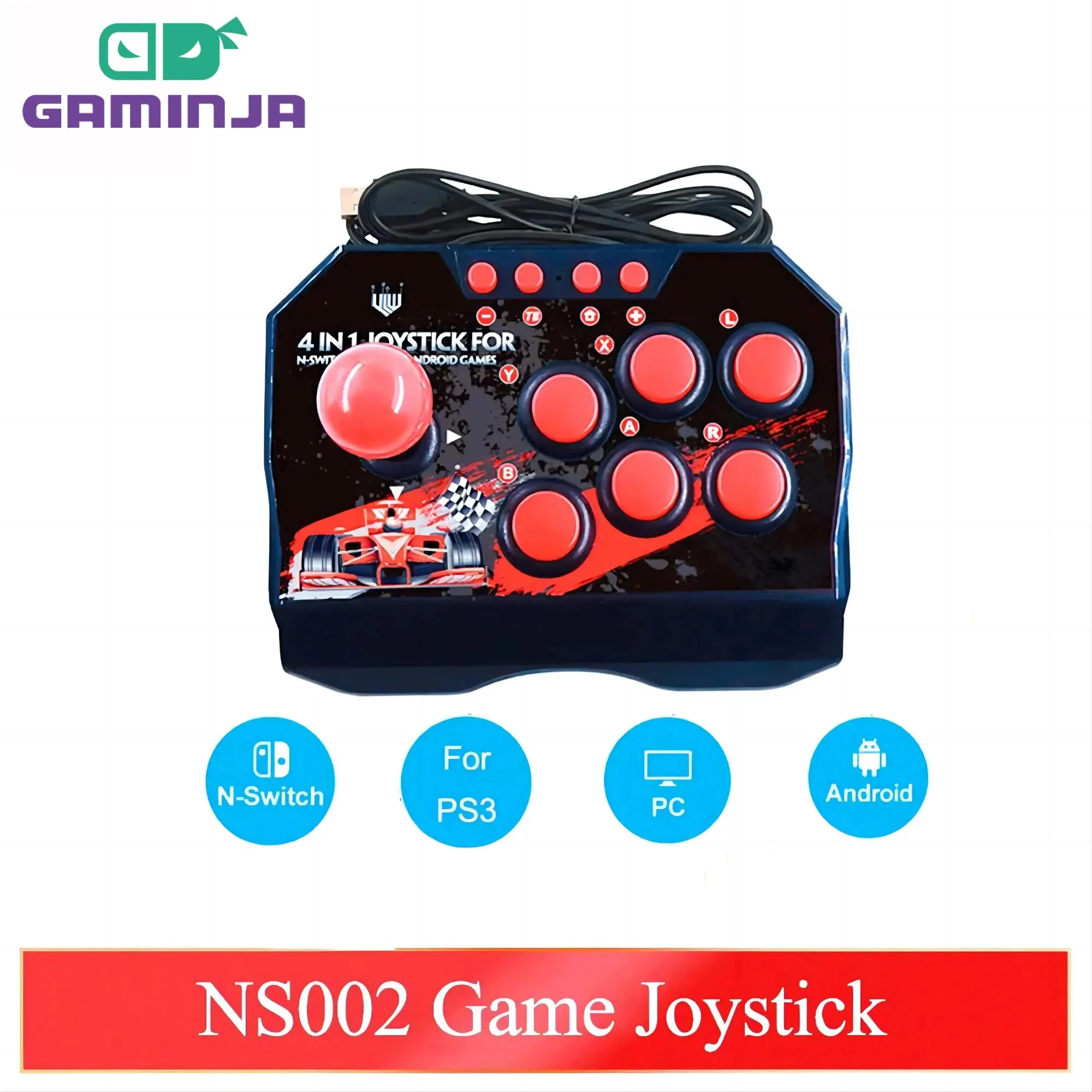 GAMINJA NS002 4 w 1 retro konsola zręcznościowa gra Joystick Rocker kontroler walki dla Nintendo Switch PS3 PC… GAMINJA NS002 4 w 1 retro konsola zręcznościowa gra Joystick Rocker kontroler walki dla Nintendo Switch PS3 PC…