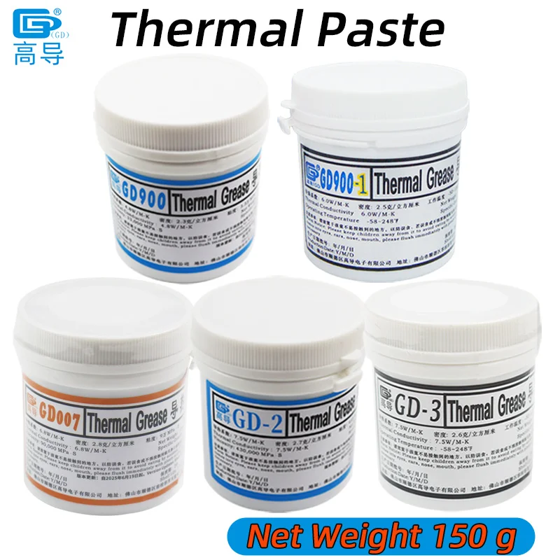 GD900 GD007 GD-3 Pasta termoprzewodząca, waga netto 150 gramów, szara pasta, plaster, pasta termiczna do… GD900 GD007 GD-3 Pasta termoprzewodząca, waga netto 150 gramów, szara pasta, plaster, pasta termiczna do…