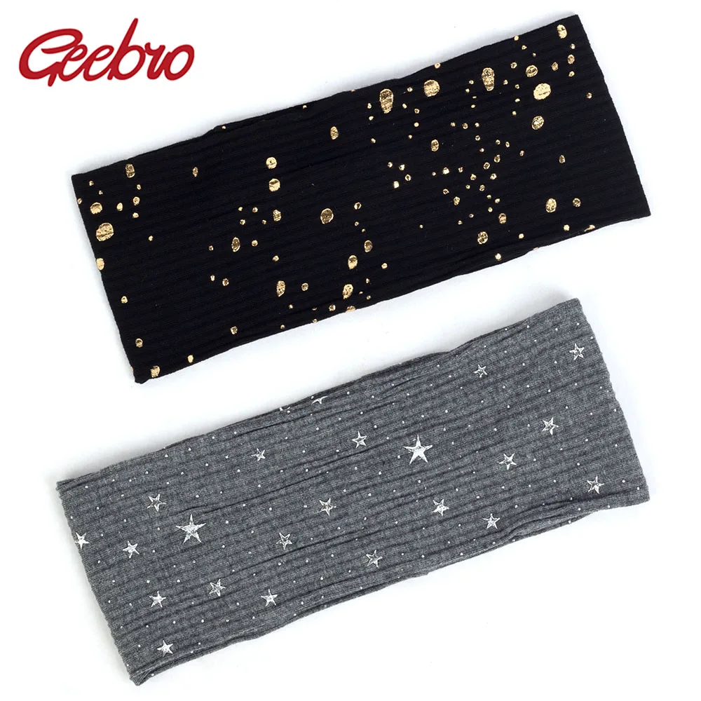 Geebro kobiety lato nowa prążkowana opaska elastyczna gwiazda Splatter farba nadruk w kropki opaska kobieca… Geebro kobiety lato nowa prążkowana opaska elastyczna gwiazda Splatter farba nadruk w kropki opaska kobieca…