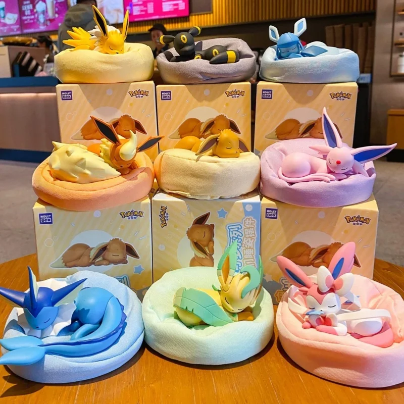Gorąca Wyprzedaż Pkm Eevee Seria Śpiące Figurki Niespodzianki Sylveon Umbreon Flareon Jolteon Anime Dekoracja…