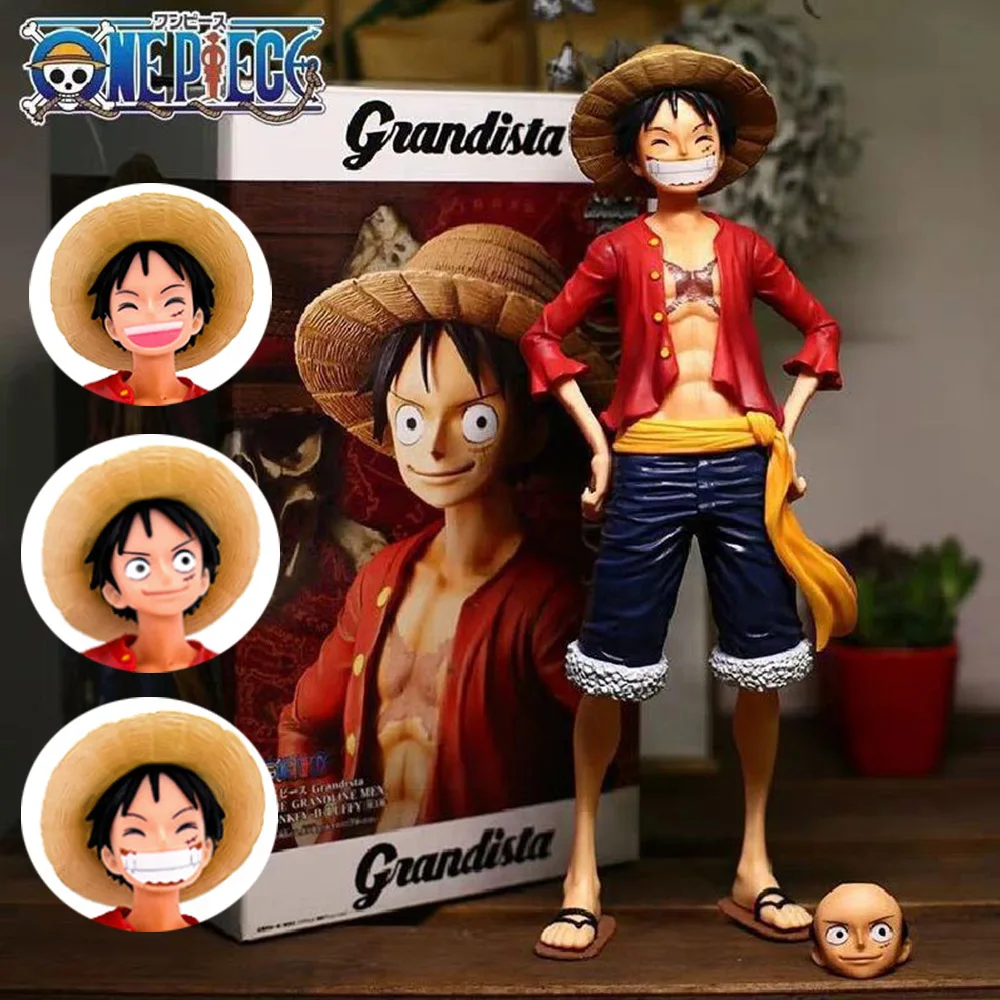 Gorący 28cm jeden kawałek Anime rysunek pewny buźka Luffy trzy formy twarzy zmiana lalki akcja figurka Model…
