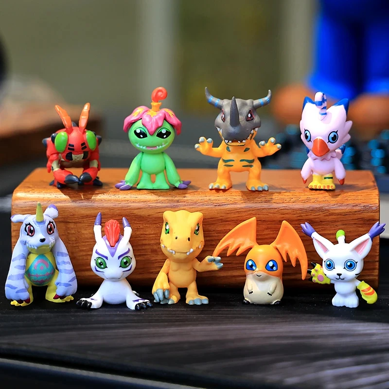 Gorący zestaw 9 figurek Digimon Adventure, anime, model z PVC, kolekcja ozdób, statuetki, lalki, zabawki…