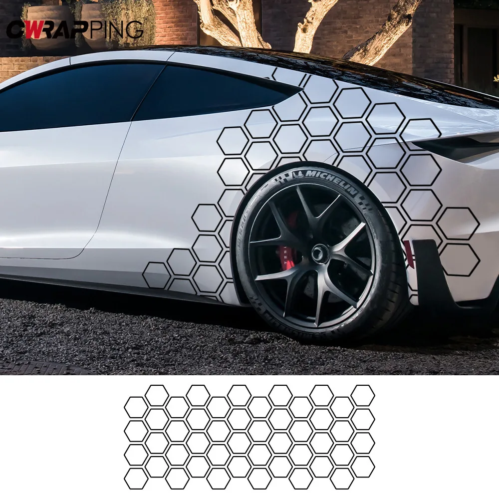 Grafika samochodowa Honeycomb Open Style Naklejka Auto Decor Tuning Naklejka boczna samochodu dla Audi BMW…