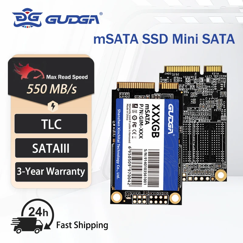 GUAGA msata SSD 512 GB 256 GB 128 GB 64 GB Mini SATA SSD Wewnętrzny dysk twardy 3D NAND Flash SATA III 6 Gb/s…