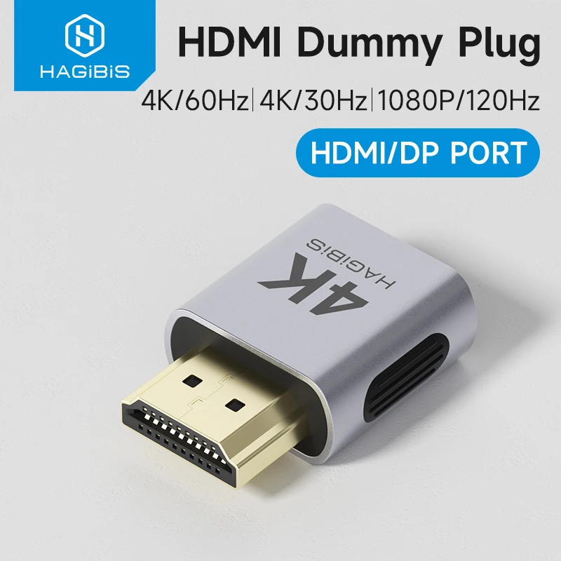 Hagibis 4K HDMI Dummy Plug Emulator DisplayPort EDID Adapter Bez Wyświetlacza Wirtualny Emulator Wyświetlacza… Hagibis 4K HDMI Dummy Plug Emulator DisplayPort EDID Adapter Bez Wyświetlacza Wirtualny Emulator Wyświetlacza…