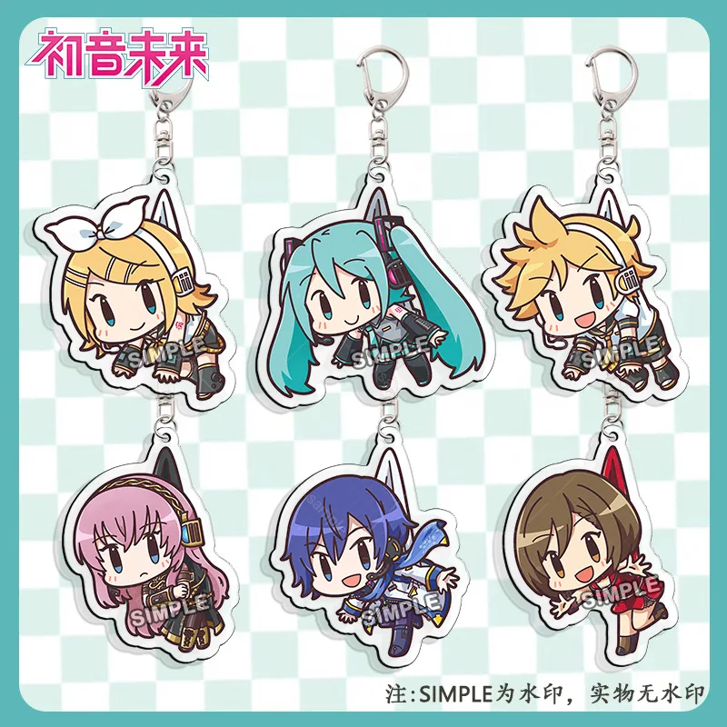 Hatsune Miku Pjsk Q Wersja Akrylowy Brelok Urocze Zawieszki do Torby Prezent Breloczek Pamiątka Kreatywny…